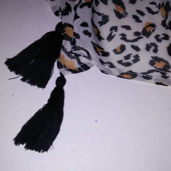 Palisades Beach Club Swim Cover Up Medium Large M/L Sheer Leopard Animal Print S - Picture 4 of 10